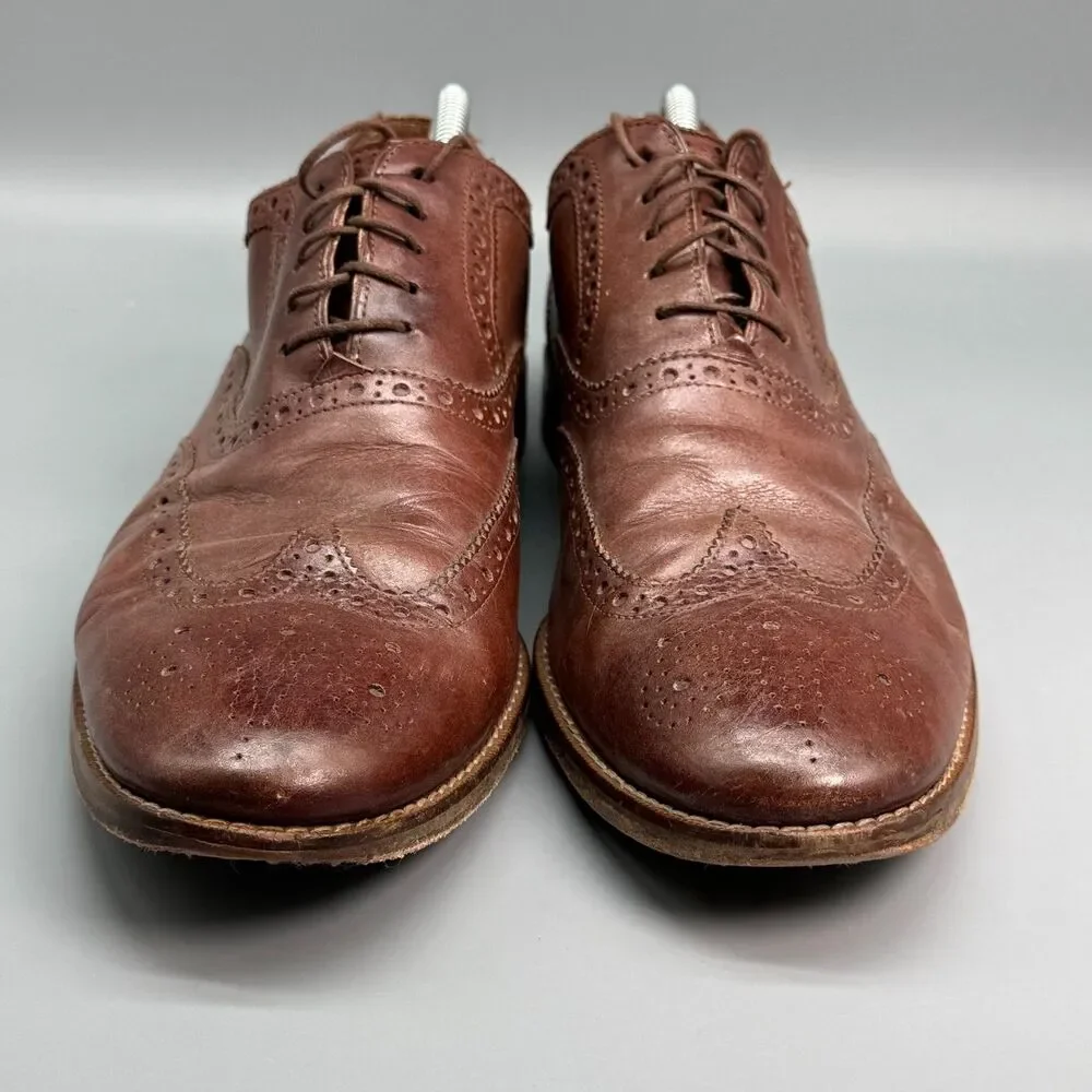 Cole Haan Grand OS Men's 11 Brown Leather Lace-Up Wingtip Oxfords Shoes